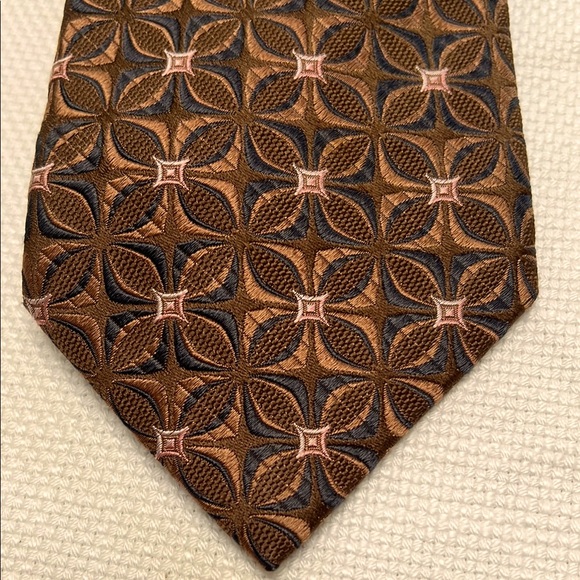 Canali Brown/Navy/Pink Patterned Tie